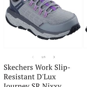 Skechers Women's Gray and Purple Slip-Resistant Shoes